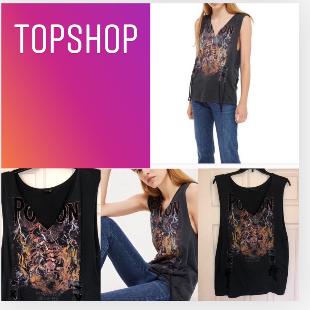 🦂Poison🦂 Rock Band Lace up Top